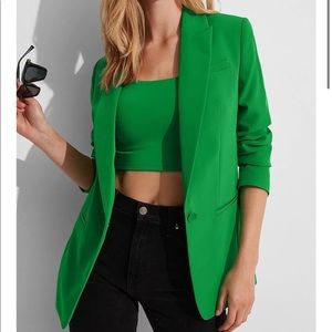 NWT✨ GREEN LUSH EXPRESS ONE BUTTON BOYFRIEND BLAZER XS